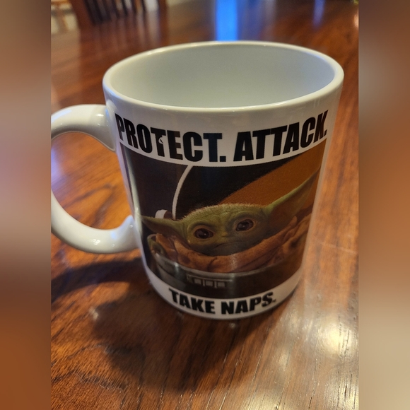 Star Wars Baby Yoda "Protect. Attack. Take Naps" 20Oz Ceramic Coffee Mug - Picture 1 of 3